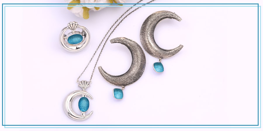 Sky Blue Druzy Gemstone Jewelry